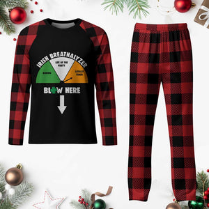 Irish Breathalyzer Blow Here Funny Drinking Gauge Plaid Pajama Set St Patricks Day Party Offensive Adult Humor TS02 Buffalo Plaid Print Your Wear