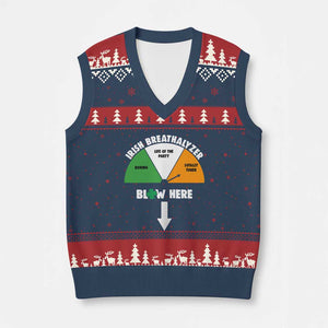 Irish Breathalyzer Blow Here Funny Drinking Gauge V-Neck Knit Sweater Vest St Patricks Day Party Offensive Adult Humor TS02 Navy Red Print Your Wear
