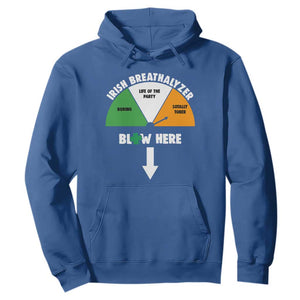Irish Breathalyzer Blow Here Funny Drinking Gauge Hoodie St Patricks Day Party Offensive Adult Humor TS02 Royal Blue Print Your Wear