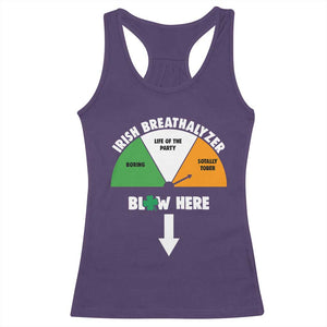 Irish Breathalyzer Blow Here Funny Drinking Gauge Racerback Tank Top St Patricks Day Party Offensive Adult Humor TS02 Purple Print Your Wear