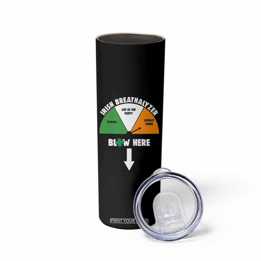 Irish Breathalyzer Blow Here Funny Drinking Gauge Skinny Tumbler St Patricks Day Party Offensive Adult Humor TS02 Print Your Wear