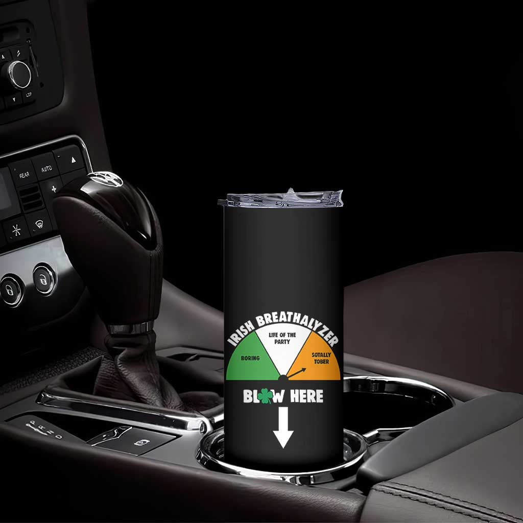Irish Breathalyzer Blow Here Funny Drinking Gauge Skinny Tumbler St Patricks Day Party Offensive Adult Humor TS02 Print Your Wear