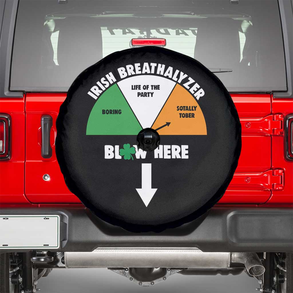 Irish Breathalyzer Blow Here Funny Drinking Gauge Spare Tire Cover St Patricks Day Party Offensive Adult Humor TS02 Black Print Your Wear