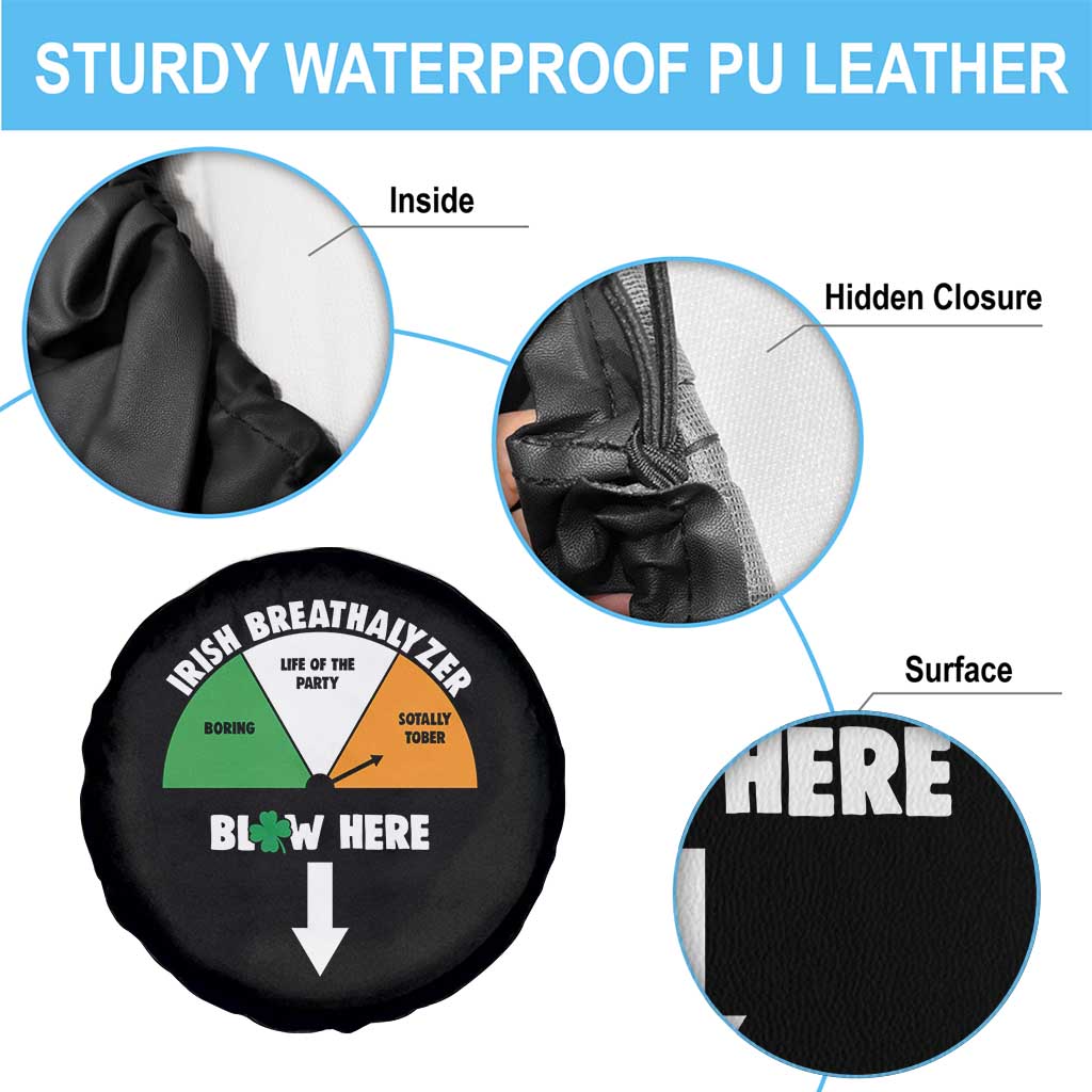 Irish Breathalyzer Blow Here Funny Drinking Gauge Spare Tire Cover St Patricks Day Party Offensive Adult Humor TS02 Print Your Wear