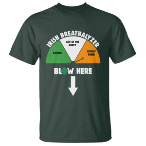 Irish Breathalyzer Blow Here Funny Drinking Gauge T Shirt St Patricks Day Party Offensive Adult Humor TS02 Dark Forest Green Print Your Wear