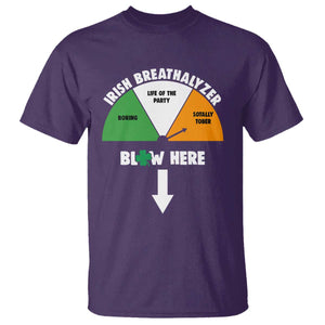 Irish Breathalyzer Blow Here Funny Drinking Gauge T Shirt St Patricks Day Party Offensive Adult Humor TS02 Purple Print Your Wear