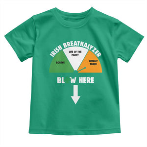 Irish Breathalyzer Blow Here Funny Drinking Gauge Toddler T Shirt St Patricks Day Party Offensive Adult Humor TS02 Irish Green Print Your Wear