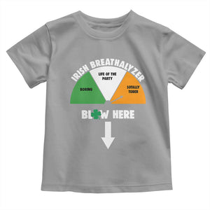 Irish Breathalyzer Blow Here Funny Drinking Gauge Toddler T Shirt St Patricks Day Party Offensive Adult Humor TS02 Sport Gray Print Your Wear