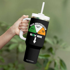 Irish Breathalyzer Blow Here Funny Drinking Gauge Tumbler With Handle St Patricks Day Party Offensive Adult Humor TS02 Print Your Wear