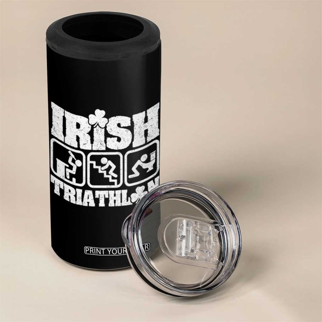 Irish Triathlon Funny Drinking Challenge 4 in 1 Can Cooler Tumbler St Patricks Day Beer Party Humor TS02 Print Your Wear