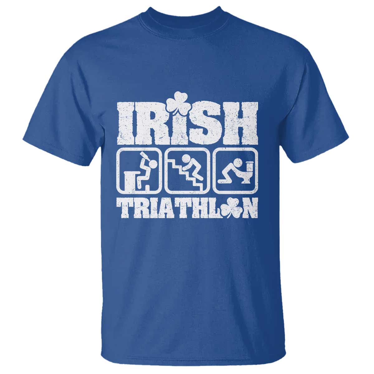 Irish Triathlon Funny Drinking Challenge T Shirt St Patricks Day Beer Party Humor TS02 Royal Blue Print Your Wear