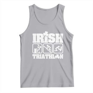 Irish Triathlon Funny Drinking Challenge Tank Top St Patricks Day Beer Party Humor TS02 Athletic Heather Print Your Wear