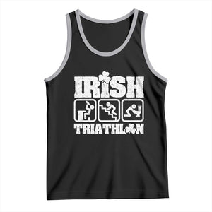 Irish Triathlon Funny Drinking Challenge Tank Top St Patricks Day Beer Party Humor TS02 Black Athletic Heather Print Your Wear
