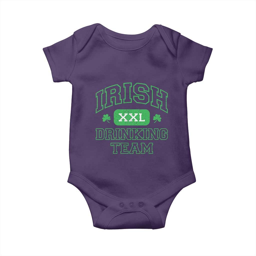 Irish Drinking Team XXL Funny St Patricks Day Party Squad Baby Onesie TS02 Purple Print Your Wear