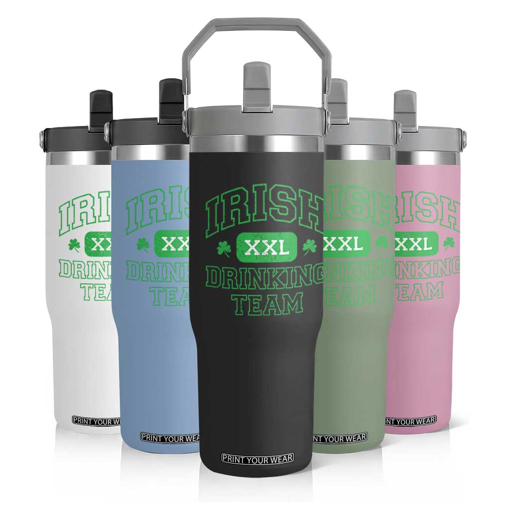 Irish Drinking Team XXL Funny St Patricks Day Party Squad Flip Straw Tumbler TS02 Print Your Wear