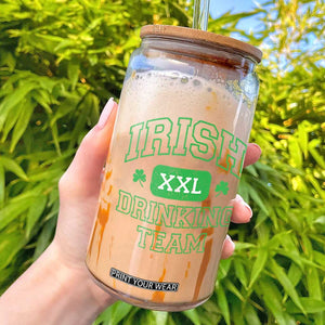 Irish Drinking Team XXL Funny St Patricks Day Party Squad Glass Can TS02 Black Print Your Wear