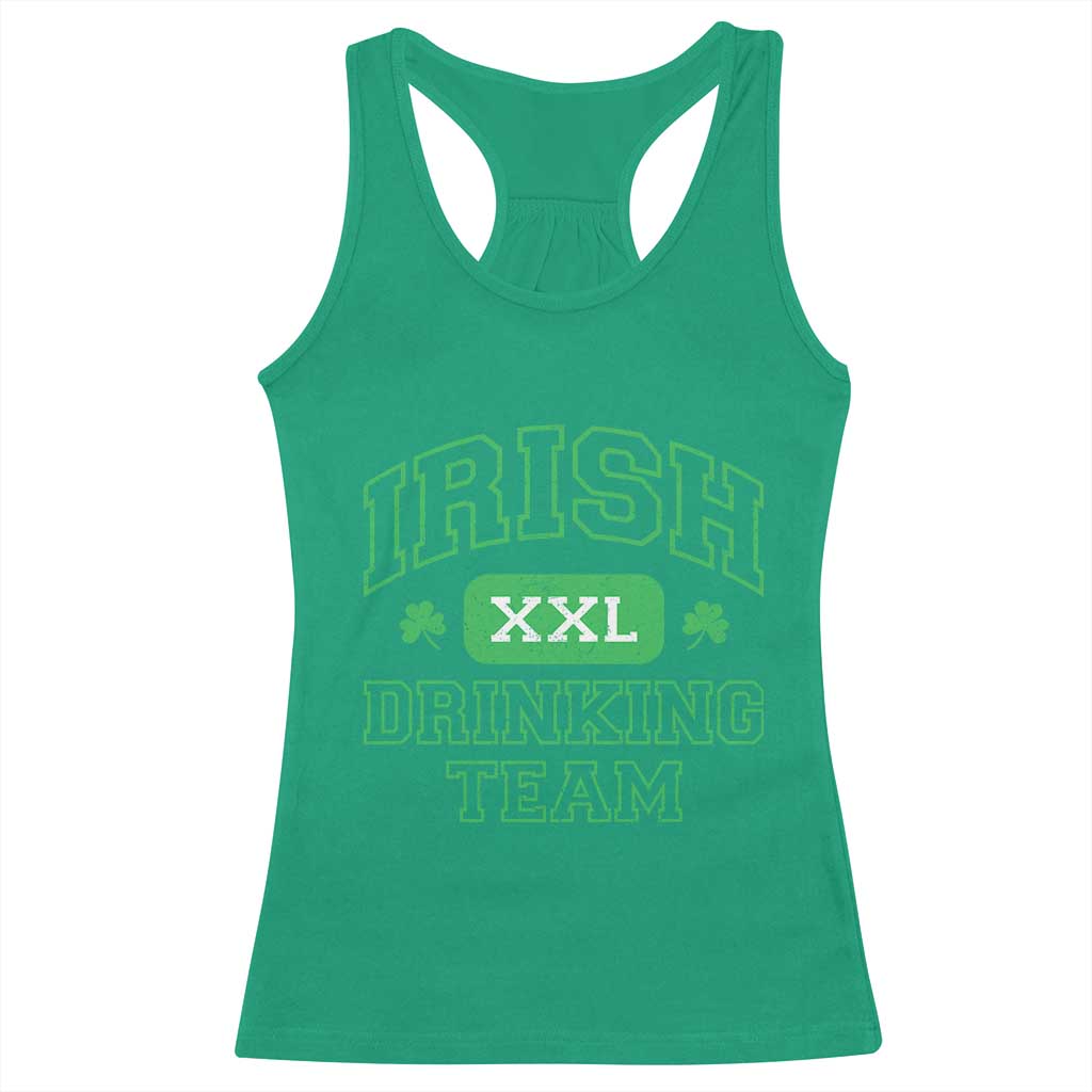 Irish Drinking Team XXL Funny St Patricks Day Party Squad Racerback Tank Top TS02 Irish Green Print Your Wear