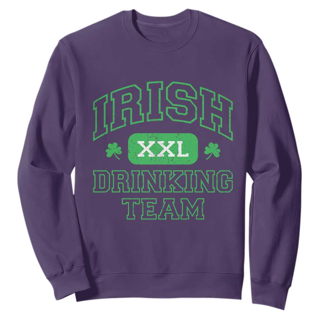 Irish Drinking Team XXL Funny St Patricks Day Party Squad Sweatshirt TS02 Purple Print Your Wear
