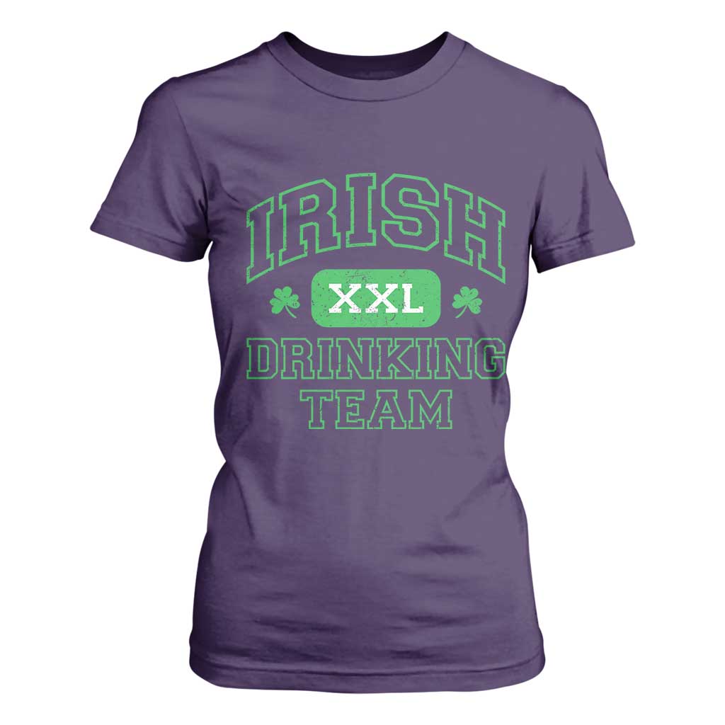 Irish Drinking Team XXL Funny St Patricks Day Party Squad T Shirt For Women TS02 Purple Print Your Wear