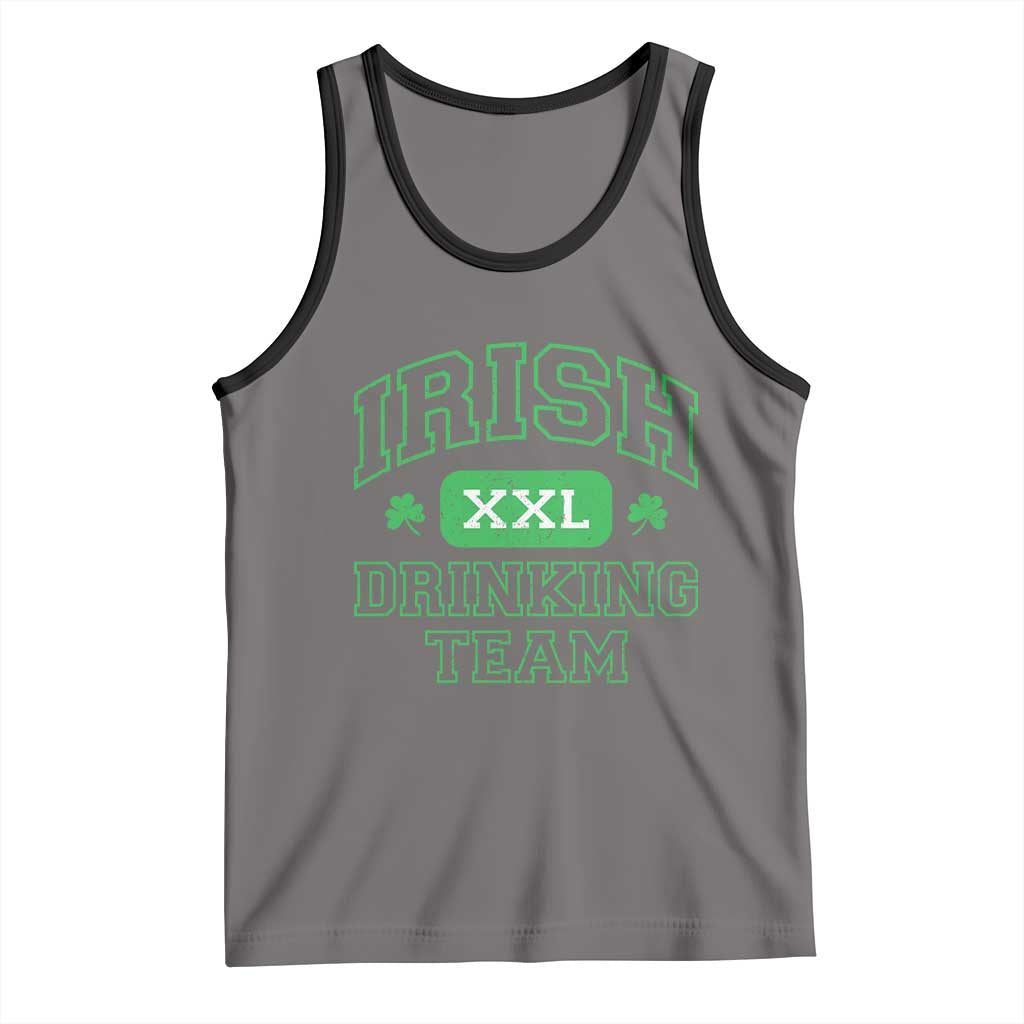 Irish Drinking Team XXL Funny St Patricks Day Party Squad Tank Top TS02 Deep Heather Black Print Your Wear