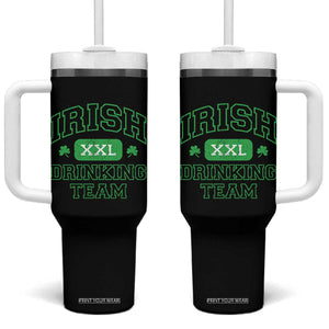 Irish Drinking Team XXL Funny St Patricks Day Party Squad Tumbler With Handle TS02 One Size: 40 oz Black Print Your Wear