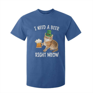 I Need A Beer Right Meow Funny Cat Drinking Joke T Shirt For Kid St Patricks Day Humor TS02 Royal Blue Print Your Wear