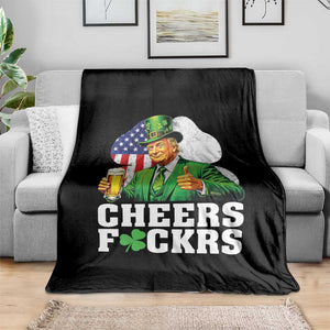 Cheers Fckers Funny Trump Irish Toast Throw Blanket St Patricks Day Drinking Humor TS02 Print Your Wear