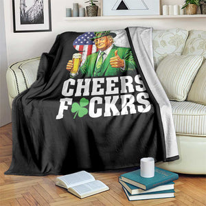 Cheers Fckers Funny Trump Irish Toast Throw Blanket St Patricks Day Drinking Humor TS02 Print Your Wear