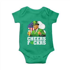 Cheers Fckers Funny Trump Irish Toast Baby Onesie St Patricks Day Drinking Humor TS02 Irish Green Print Your Wear