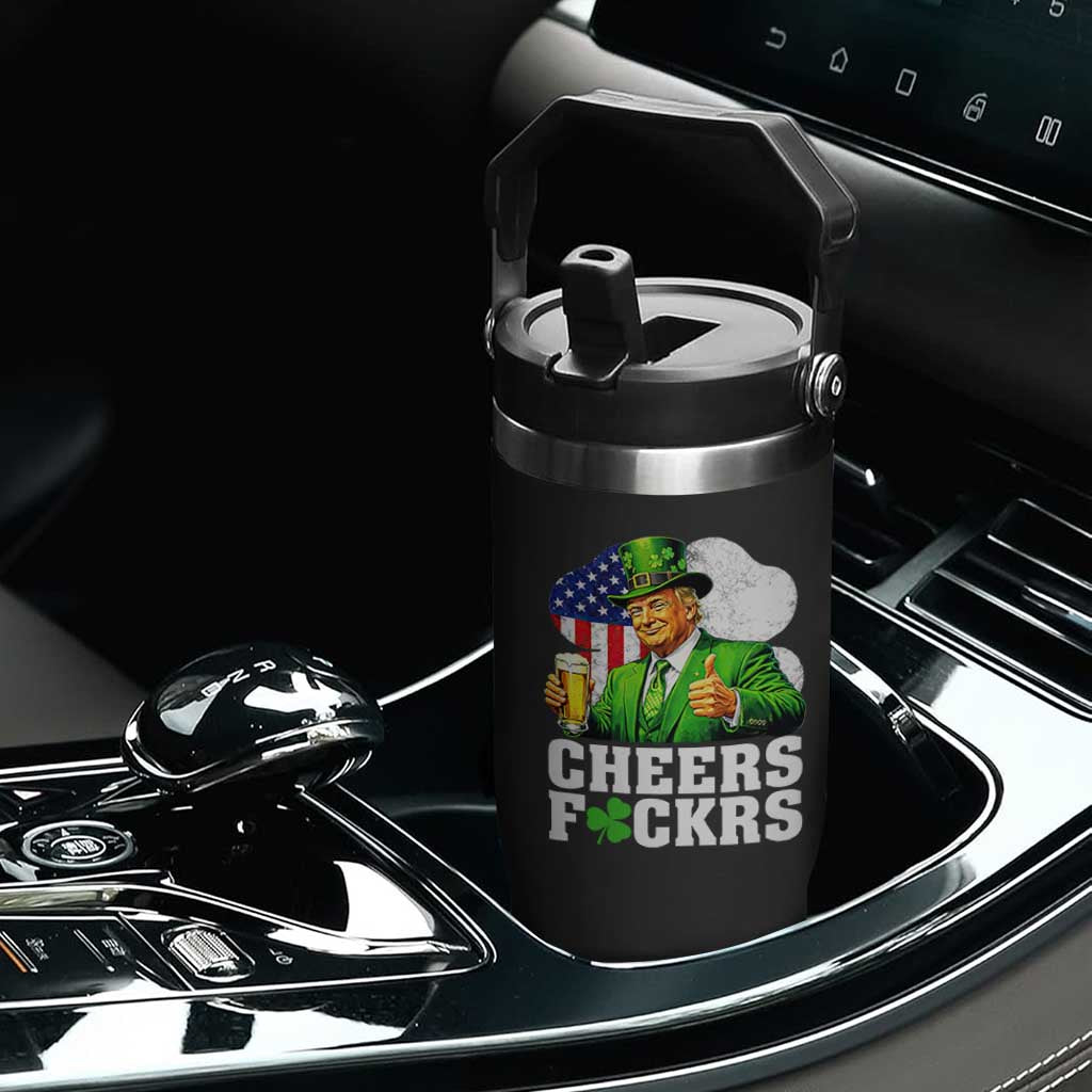 Cheers Fckers Funny Trump Irish Toast Flip Straw Tumbler St Patricks Day Drinking Humor TS02 Print Your Wear