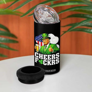 Cheers Fckers Funny Trump Irish Toast 4 in 1 Can Cooler Tumbler St Patricks Day Drinking Humor TS02 Print Your Wear
