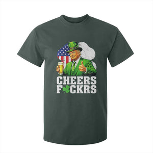 Cheers Fckers Funny Trump Irish Toast T Shirt For Kid St Patricks Day Drinking Humor TS02 Dark Forest Green Print Your Wear