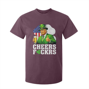 Cheers Fckers Funny Trump Irish Toast T Shirt For Kid St Patricks Day Drinking Humor TS02 Maroon Print Your Wear