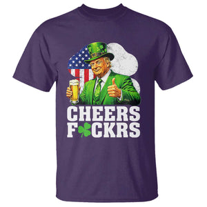 Cheers Fckers Funny Trump Irish Toast T Shirt St Patricks Day Drinking Humor TS02 Purple Print Your Wear