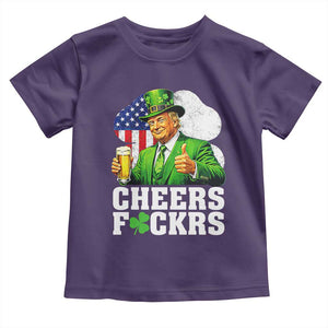 Cheers Fckers Funny Trump Irish Toast Toddler T Shirt St Patricks Day Drinking Humor TS02 Purple Print Your Wear