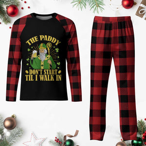 Funny Saint Patrick Drinking Beer Party Humor Plaid Pajama Set The Paddy Don’t Start Til I Walk In St Patricks Day TS02 Buffalo Plaid Print Your Wear