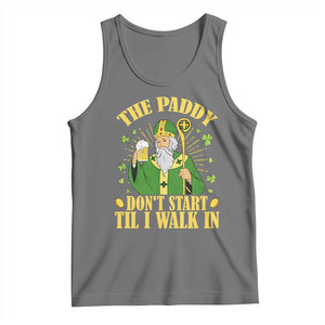 Funny Saint Patrick Drinking Beer Party Humor Tank Top The Paddy Don’t Start Til I Walk In St Patricks Day TS02 Black Heather Print Your Wear