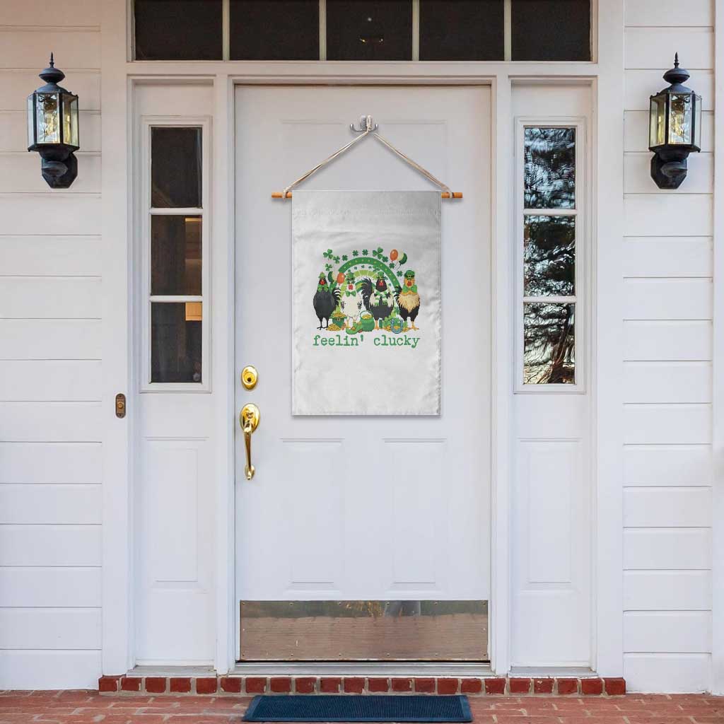 Funny St Patricks Day Chicken Shamrock Garden Flag Feelin Clucky Hen Lucky Clover Pun Irish Humor TS02 Print Your Wear