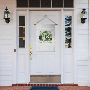 Funny St Patricks Day Chicken Shamrock Garden Flag Feelin Clucky Hen Lucky Clover Pun Irish Humor TS02 Print Your Wear