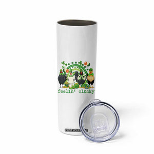 Funny St Patricks Day Chicken Shamrock Skinny Tumbler Feelin Clucky Hen Lucky Clover Pun Irish Humor TS02 Print Your Wear