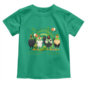 Funny St Patricks Day Chicken Shamrock Toddler T Shirt Feelin Clucky Hen Lucky Clover Pun Irish Humor TS02 Irish Green Print Your Wear