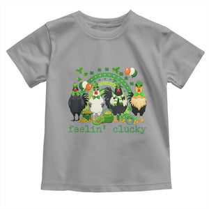 Funny St Patricks Day Chicken Shamrock Toddler T Shirt Feelin Clucky Hen Lucky Clover Pun Irish Humor TS02 Sport Gray Print Your Wear