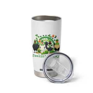 Funny St Patricks Day Chicken Shamrock Tumbler Cup Feelin Clucky Hen Lucky Clover Pun Irish Humor TS02 Print Your Wear