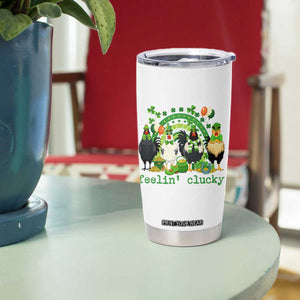 Funny St Patricks Day Chicken Shamrock Tumbler Cup Feelin Clucky Hen Lucky Clover Pun Irish Humor TS02 Print Your Wear