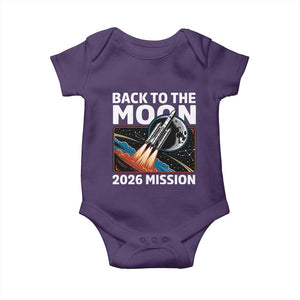 Back to the Moon 2026 Mission Baby Onesie Retro Rocket Launch Lunar Orbit Space Enthusiasts TS02 Purple Print Your Wear
