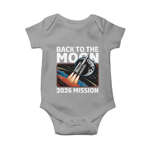Back to the Moon 2026 Mission Baby Onesie Retro Rocket Launch Lunar Orbit Space Enthusiasts TS02 Sport Gray Print Your Wear