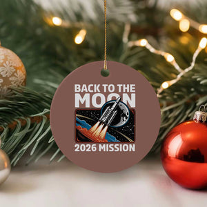 Back to the Moon 2026 Mission Ceramic Ornament Retro Rocket Launch Lunar Orbit Space Enthusiasts TS02 1pc Mocha Print Your Wear