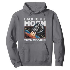 Back to the Moon 2026 Mission Hoodie Retro Rocket Launch Lunar Orbit Space Enthusiasts TS02 Charcoal Print Your Wear