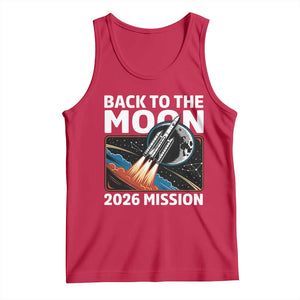 Back to the Moon 2026 Mission Tank Top Retro Rocket Launch Lunar Orbit Space Enthusiasts TS02 Red Print Your Wear