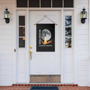 2026 Return to the Moon Mission Garden Flag Realistic Rocket Launch Lunar Graphic Space Exploration TS02 Print Your Wear
